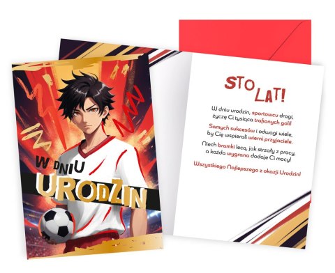 KARNET PR-559 URODZINY ANIME, CHŁOPIĘCE, PIŁKA NOŻNA PASSION CARDS - KARTKI