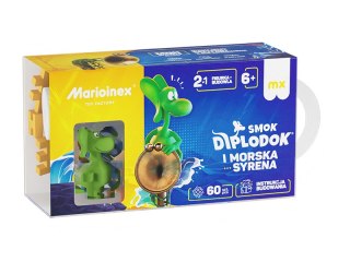 KLOCKI KONSTRUKCYJNE MINI WAFFLE 60EL DIPLODOK I MORSKA SYRENA MARIOINEX 906200 MARIOINEX