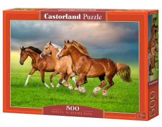 PUZZLE 500 EL. HORSES IN SPRING RUSH CASTORLAND B-54084 CASTOR