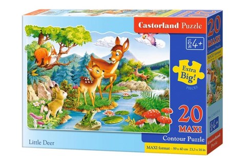 PUZZLE 20 MAXI PODŁOGOWE, KONTUROWE LITTLE DEERS CASTORLAND C-02177 CASTOR