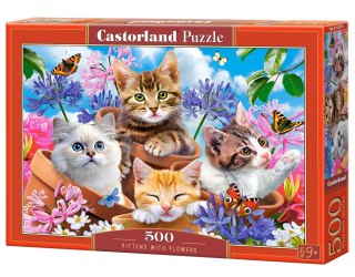 PUZZLE 500 ELEMENTÓW KITTENS WITH FLOWERS CASTORLAND B-53513 CASTOR