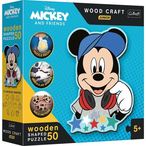 PUZZLE DREWNIANE 50 ELEMENTÓW W ŚWIECIE MICKEY TREFL 20199 TR TREFL