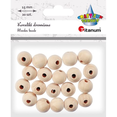 DREWNIANE KORALIKI 15MM TITANUM CRAFT-FUN SERIES HASTA