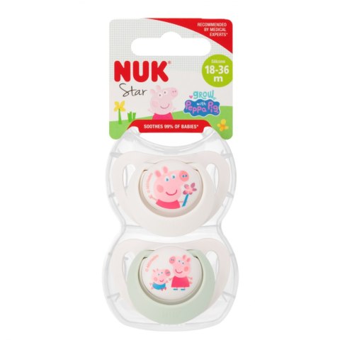 NUK SMOCZEK USPOKAJAJĄCY SILIKONOWY 18-36M STAR PEPPA PIG OP.2 SZT. 10177219 NUK