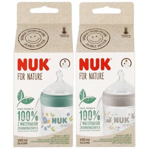 NUK BUTELKA ZE SMOCZKIEM SILIKONOWYM 150 ML S FOR NATURE MIX KOLORÓW 10743076 NUK