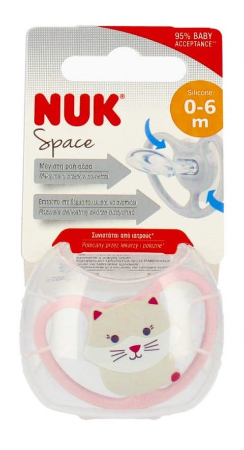 NUK SMOCZEK USPOKAJAJĄCY 0-6M SILIKONOWY SPACE MIX 10730331 NUK