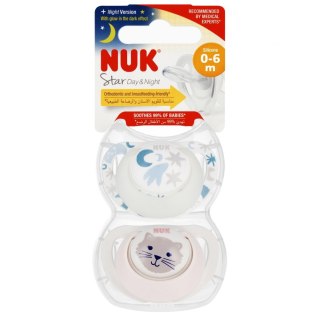 NUK SMOCZEK USPOKAJAJĄCY SILIKONOWY 0-6M STAR DAY&NIGHT MIX 10730692 NUK