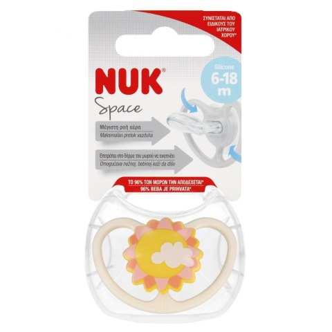 NUK SMOCZEK USPOKAJAJĄCY SILIKONOWY 6-18M SPACE MIX 10736385 NUK