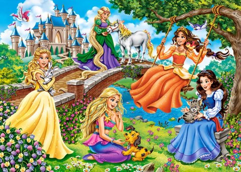 PUZZLE 180 ELEMENTÓW PRINCESSES IN GARDEN CASTORLAND B-018383 CASTOR