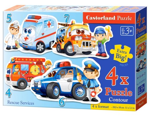 PUZZLE 4W1 /4-5-6-7/ KONTUROWE RESCUE SERVICES CASTORLAND B-04393-2 CASTOR