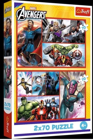 PUZZLE 2X70EL ZOSTAŃ BOHATEREM MARVEL TREFL 34439 TR TREFL