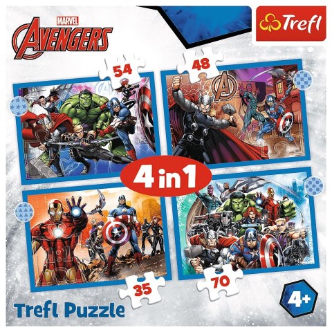 PUZZLE 4W1 ODWAŻNI AVENGERSI PUD TREFL 34386