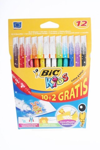 FLAMASTRY BIC KIDS COLOUR & ERASE PUDEŁKO 10 2 SZT.