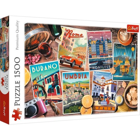 PUZZLE 1500 ELEMENTÓW PODRÓŻE PO EUROPIE TREFL 26199 TR