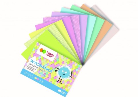 BLOK WYCINANKA PASTEL, A4, 10 ARK, 100 G, HAPPY COLOR