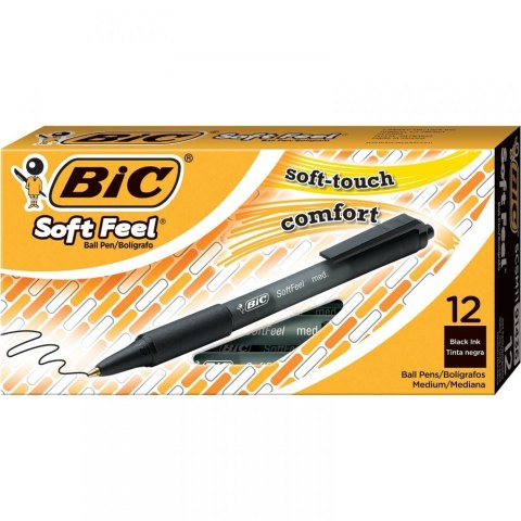 DŁUGOPIS AUTOMATYCZNY SOFT FEEL CZARNY OP.12 SZT. BIC 837397