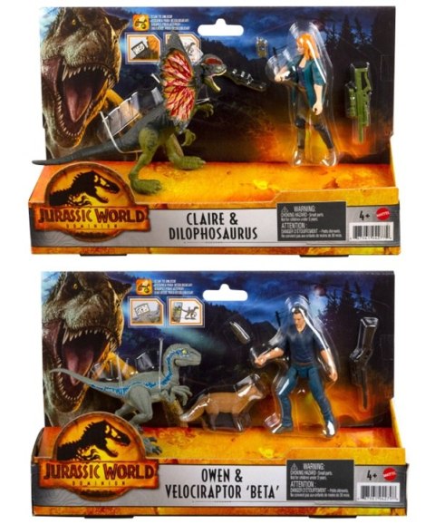 Jurassic człowiek i dinozaur - Zestaw - Mattel - Ast Hdx46 Wb3