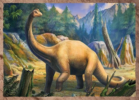 PUZZLE 4W1 CIEKAWE DINOZAURY PUD TREFL 34383