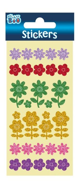 NAKLEJKI STICKER BOO 10X20 SHIMMER KWIATY PHB STARPAK 382544