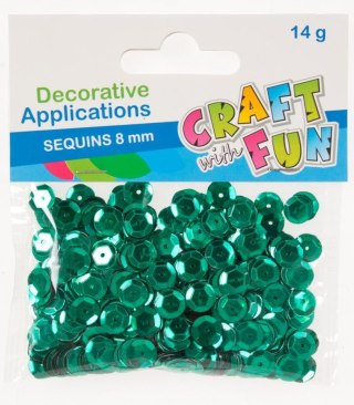 CEKINY METALICZNE GUZIKI 8 MM ZIELONE CRAFT WITH FUN 383995