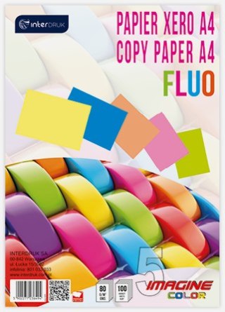 PAPIER XERO KOL A4 80G MIX FLUO/5 OP100ARK INT