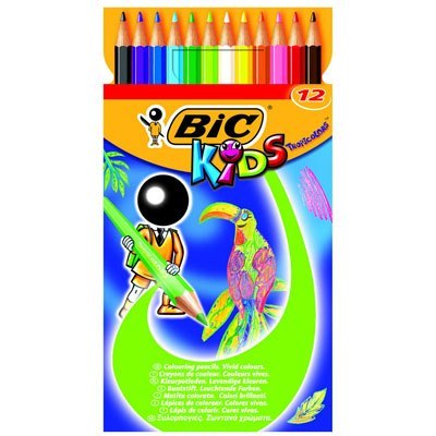 KREDKI OŁÓWKOWE BIC KIDS TROPICOLORS2 PUDEŁKO 12 SZT.