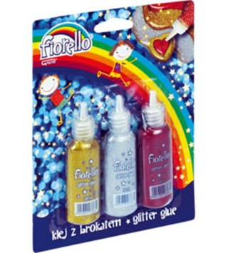 KLEJ Z BROKATEM GLITTER GLUE 20 ML 3 KOL. FIORELLO GR-BK20B3