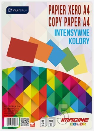 PAPIER XERO A4 KOLOROWY 80 G MIX INTENSYWNY INTERDRUK 214065