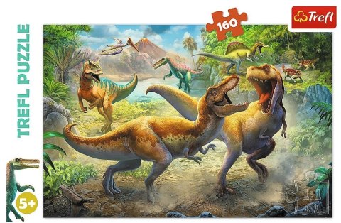 PUZZLE 160 ELEMENTÓW WALCZĄCE TYRANOZAURY TREFL 15360