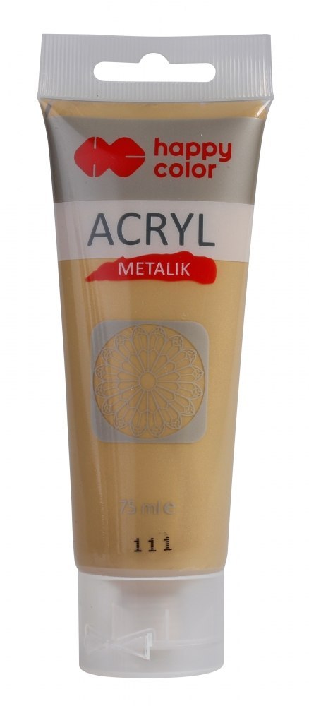 FARBY AKRYL ZLO CZYSTE METALC 75ML HAPPY TUB