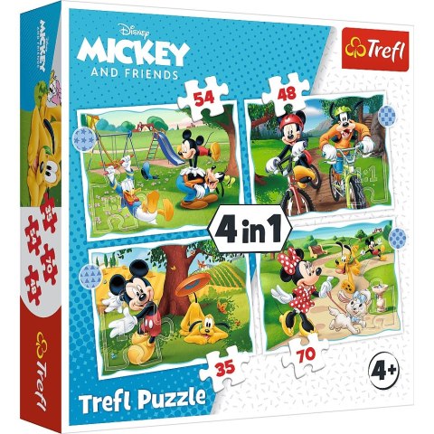 PUZZLE 4W1 FAJNY DZIEŃ MICKIEGO TREFL 34604