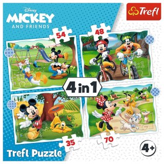 PUZZLE 4W1 FAJNY DZIEŃ MICKIEGO TREFL 34604