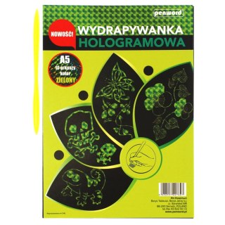 ZESTAW KREATYWNY WYDRAPYWANKA A5/10ARK HOLOGRAF ZIELONA FOL SDM 427697