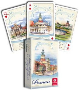 Cartamundi: Karty do gry 2x55 kart - Poznań akwarele, komplet brydżowy