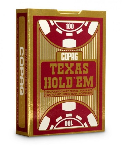 Cartamundi: Karty do gry - Texas hold'em jumbo złoty/czerwony