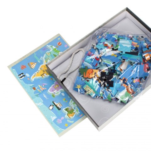 GRA EDUKACYJNA MAGNETYCZNA PUZZLE MAPA ŚWIATA MEGA CREATIVE 502398