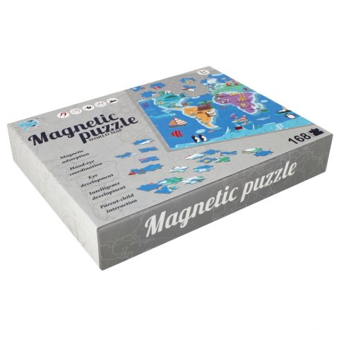 GRA EDUKACYJNA MAGNETYCZNA PUZZLE MAPA ŚWIATA MEGA CREATIVE 502398