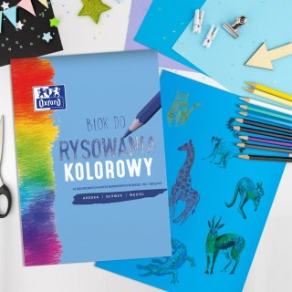 BLOK RYSUNKOWY A4 OXFORD 10 KARTEK, KOLOROWY HAMELIN