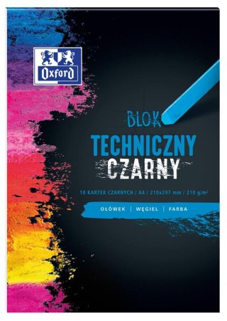 BLOK TECHNICZNY OXFORD A4 10K 210G CZARNY HAMELIN