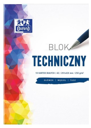 BLOK TECHNICZNY OXFORD A4 10K 250G BIAŁY HAMELIN