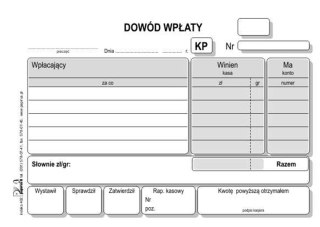 KP DOWÓD WPŁATY 2-SKŁADKA A6 100 KART PAPIRUS