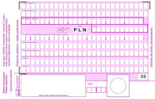 POLECENIE PRZELEWU/WPŁATA GOTÓWKOWA 4-SKŁADKA 100 KART A6 PAPIRUS