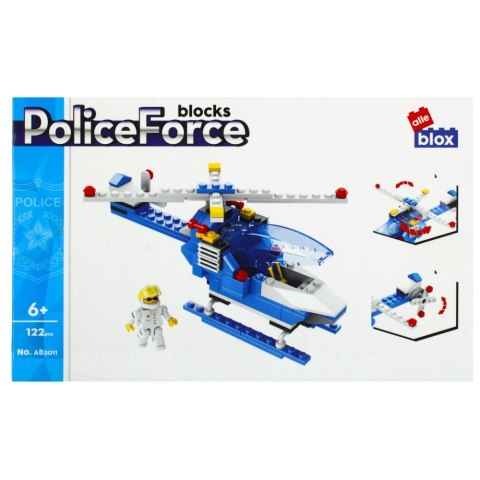 KLOCKI KONSTRUKCYJNE 122 ELEMENTY HELIKOPTER POLICJA ALLEBLOX 478233 ALLEBLOX