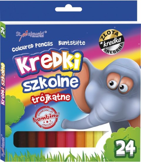 KREDKI 24 KOLORY TRÓJKATNE W PUDEŁKU MAJEWSKI KR.24/18T ST. MAJEWSKI