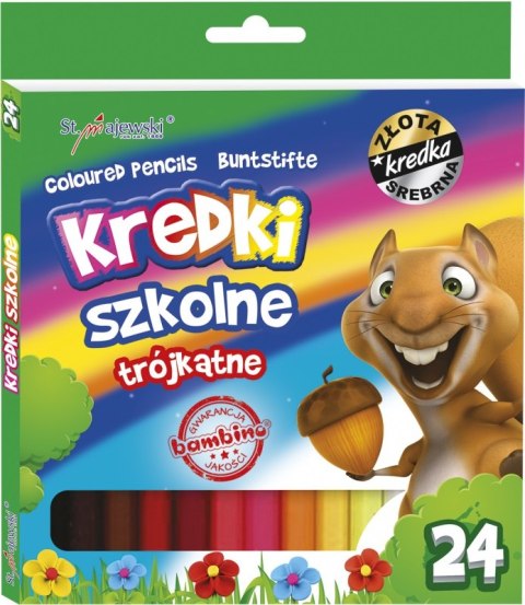 KREDKI 24 KOLORY TRÓJKATNE W PUDEŁKU MAJEWSKI KR.24/18T ST. MAJEWSKI