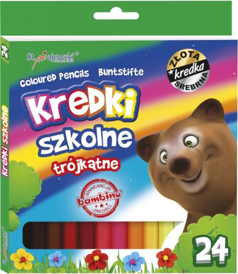 KREDKI 24 KOLORY TRÓJKATNE W PUDEŁKU MAJEWSKI KR.24/18T ST. MAJEWSKI