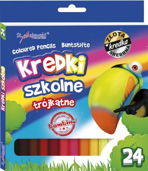 KREDKI 24 KOLORY TRÓJKATNE W PUDEŁKU MAJEWSKI KR.24/18T ST. MAJEWSKI