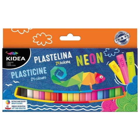 PLASTELINA 24KOL NEON KIDEA WB DERFORM