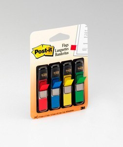 683-4 ZAKŁ. INDEKSUJĄCE POST-IT? WĄSKIE 4 KOL. PO 35SZT. 12X43MM 3M