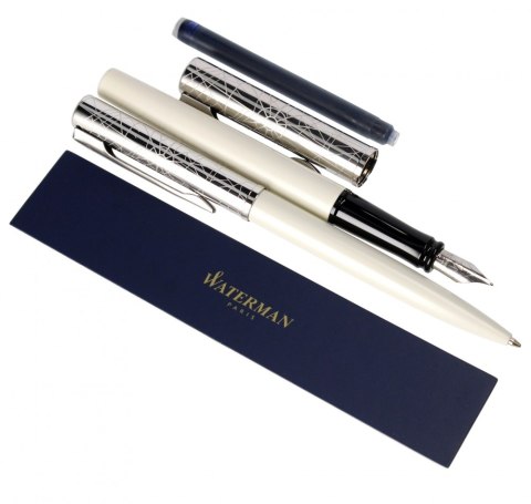 ZESTAW PIÓRO DŁUGOPIS ALLURE WHITE WATERMAN ET/WAT/WHI WATERMAN